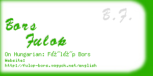 bors fulop business card